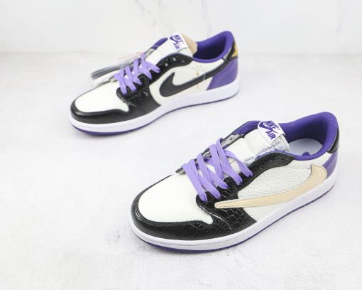 Nike Wmns Air Jordan 1 Low barb alligator purple gold