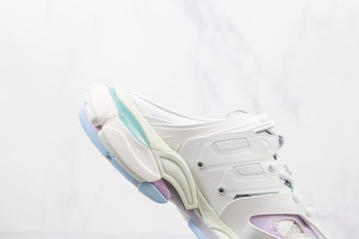 BALENCIAGA Track Mule Clear Sole Sneakers White blue purple - Image 4