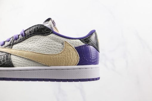 Nike Wmns Air Jordan 1 Low barb alligator purple gold