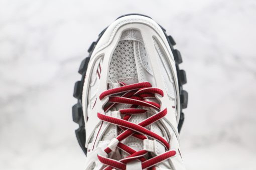 BALENCIAGA Track Mule Clear Sole Sneakers white red