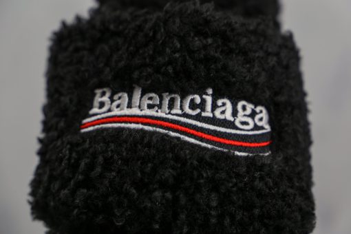 Balenciaga wool slippers black