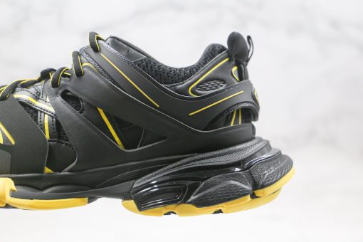 BALENCIAGA Track Mule Clear Sole Sneakers black yellow