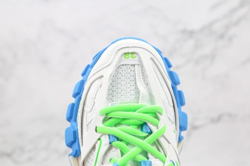 BALENCIAGA Track Mule Clear Sole Sneakers white blue green - Image 4