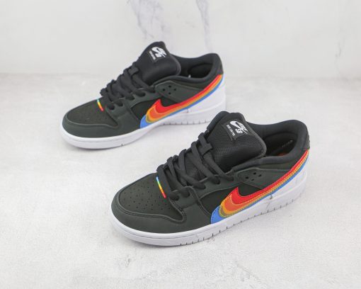 NIKE SB Dunk Low black and white rainbow print - Image 2