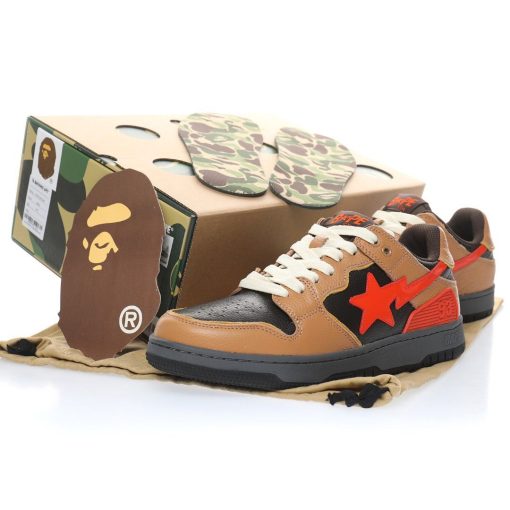 Bape Sk8 Sta Red Brown