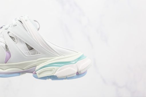 BALENCIAGA Track Mule Clear Sole Sneakers White blue purple - Image 3