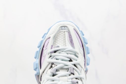 BALENCIAGA Track Mule Clear Sole Sneakers White blue purple - Image 5