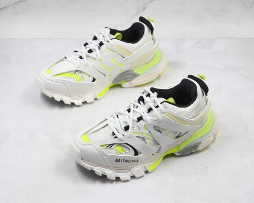 BALENCIAGA Track Mule Clear Sole Sneakers white green