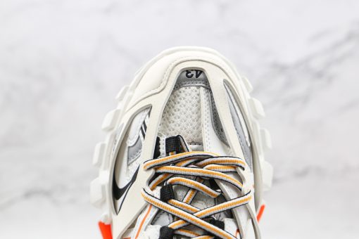 BALENCIAGA Track Mule Clear Sole Sneakers White orange