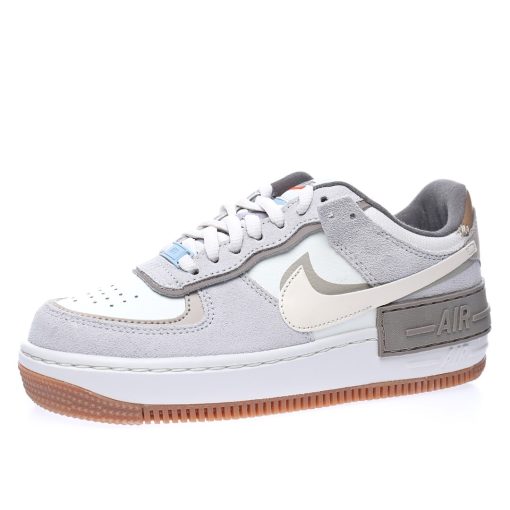 Nike WMNS Air Force 1 Shadow"Fog Gray/Ivory/White/Purple"