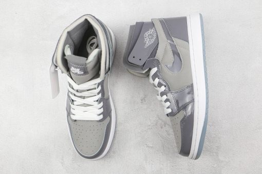 Nike Air Jordan 1 Grey White - Image 3