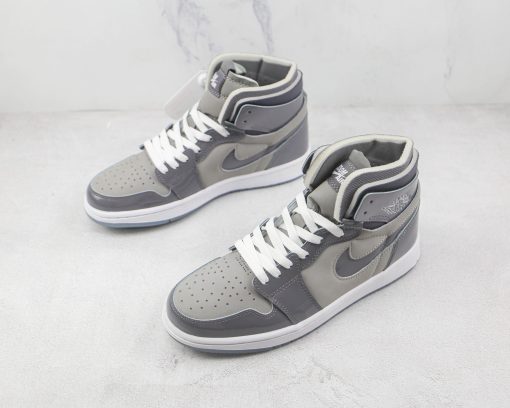 Nike Air Jordan 1 Grey White - Image 2