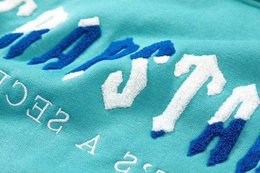 TRAPSTAR CHENILLE DECODED HOODED TRACKSUIT BLUE GREEN - Image 4