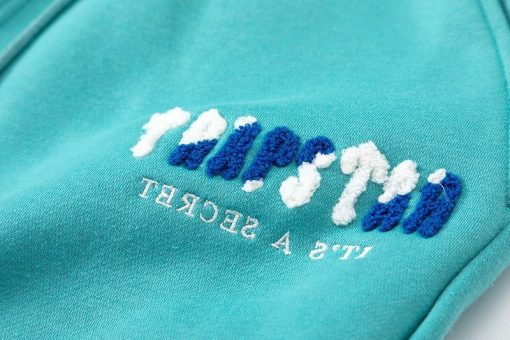 TRAPSTAR CHENILLE DECODED HOODED TRACKSUIT BLUE GREEN - Image 5