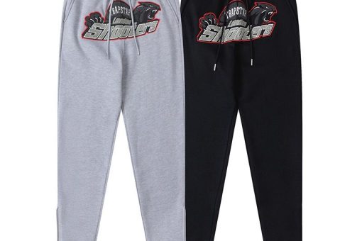 TRAPSTAR CHENILLE DECODED HOODED TRACKSUIT BLACK GREY