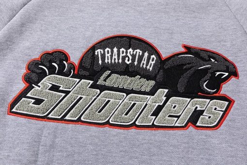 TRAPSTAR CHENILLE DECODED HOODED TRACKSUIT BLACK GREY