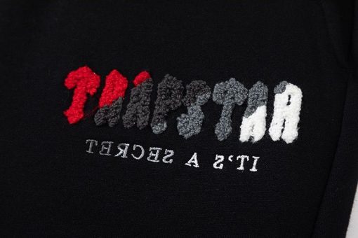 TRAPSTAR CHENILLE DECODED HOODED TRACKSUIT BLACK GREY - Image 5