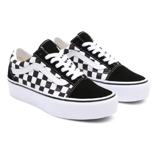 Vans Old Skool Black Platform Checkered