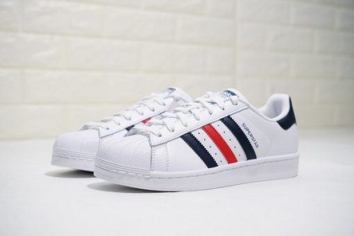 Adidas Superstar White Blue and Red