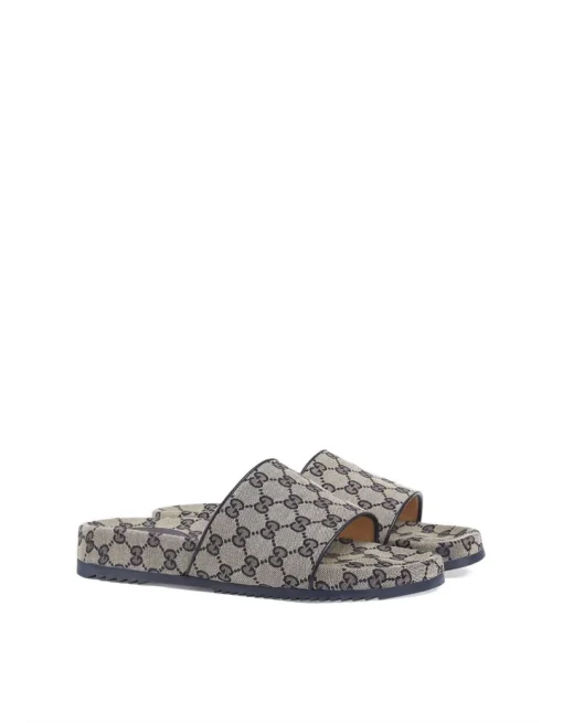 Gucci Slide Dark Blue Canvas