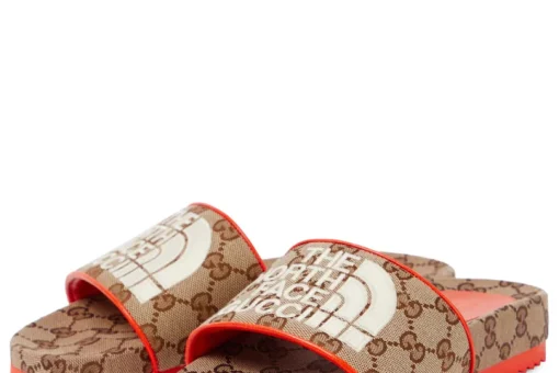 Gucci The Northface slide Canvas Orange