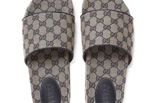 Gucci Slide Dark Blue Canvas