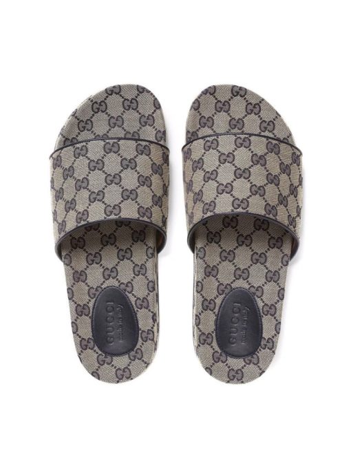 Gucci Slide Dark Blue Canvas