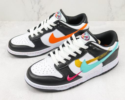 Nike Dunk Low Multi Swooshes Teal Orange