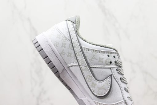 LV x Nike SB Dunk Low White Light Grey Sliver