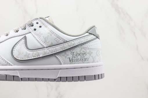 LV x Nike SB Dunk Low White Light Grey Sliver