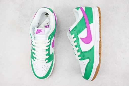 Nike Dunk Low White Stadium Green Fuchsia