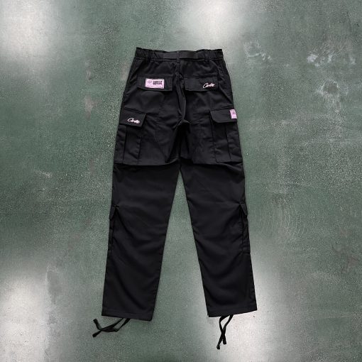 black with pink logo cargos - Image 2