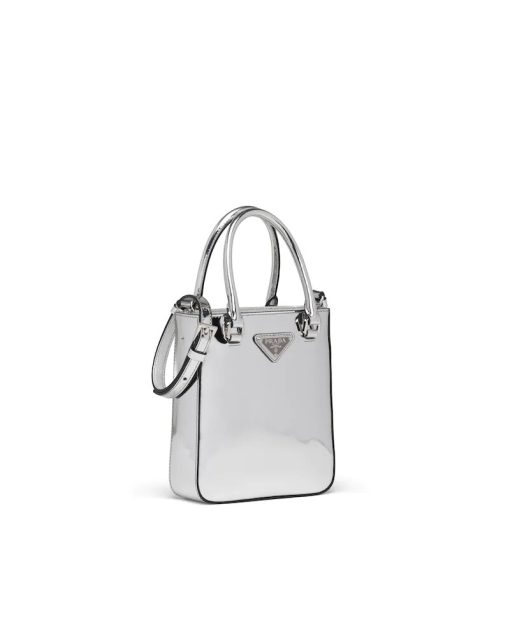 PRADA SMALL BRUSHED LEATHER TOTE