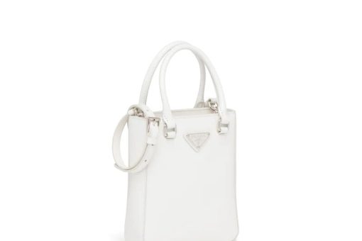 PRADA SMALL BRUSHED LEATHER TOTE