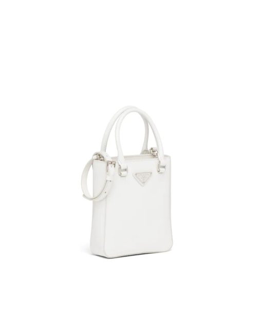 PRADA SMALL BRUSHED LEATHER TOTE