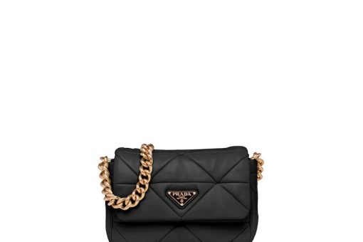 PRADA SYSTEM NAPPA LEATHER PATCHWORK BAG BLACK/WHITE