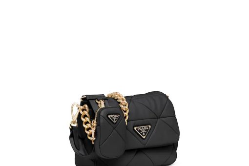 PRADA SYSTEM NAPPA LEATHER PATCHWORK BAG BLACK/WHITE