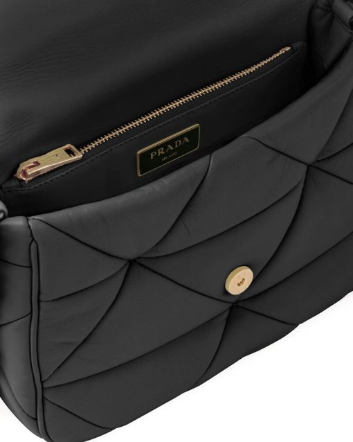 PRADA SYSTEM NAPPA LEATHER PATCHWORK BAG BLACK/WHITE