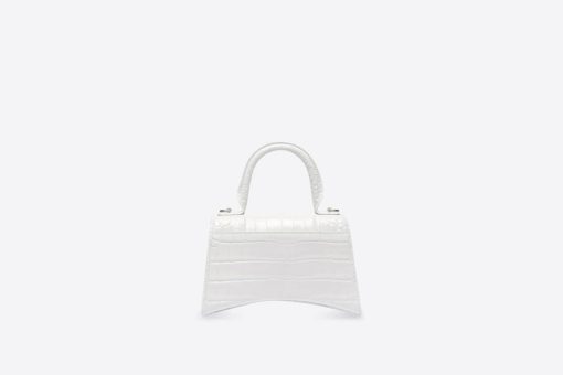 HOURGLASS SHOULDER BAG – WHITE CROCODILE