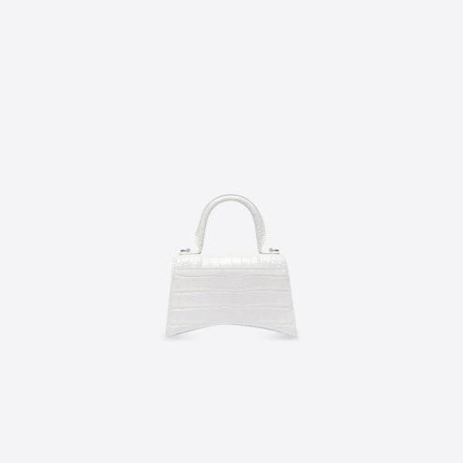 HOURGLASS SHOULDER BAG – WHITE CROCODILE