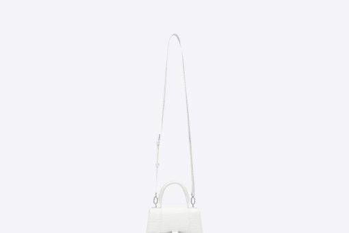 HOURGLASS SHOULDER BAG – WHITE CROCODILE