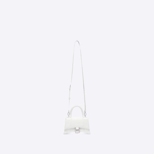 HOURGLASS SHOULDER BAG – WHITE CROCODILE