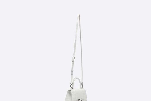 HOURGLASS SHOULDER BAG – WHITE CROCODILE