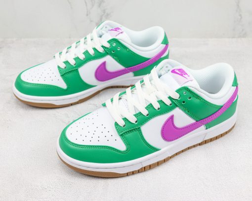 Nike Dunk Low White Stadium Green Fuchsia