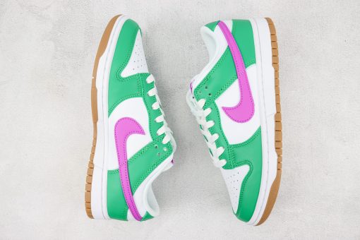 Nike Dunk Low White Stadium Green Fuchsia