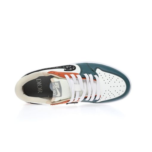 Dior x Nike Air Jordan 1 Low OG"Lake Green/Orange Oblique"