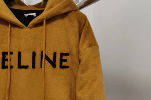 Yellow velvet hoodie