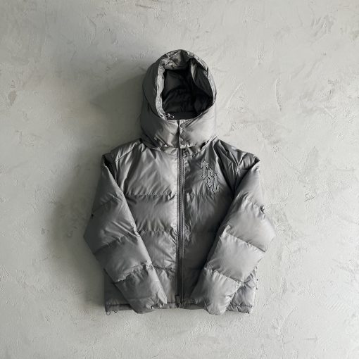 Hooded puffer-grey