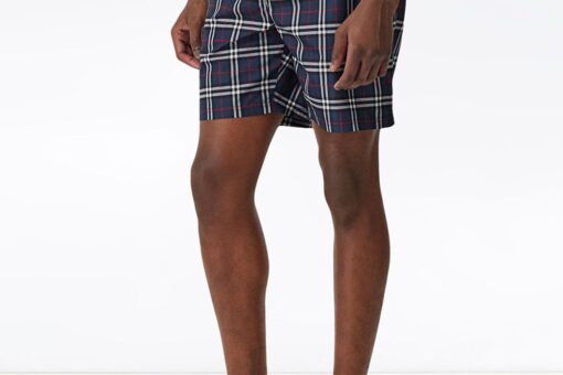 BB checked drawstring swim shorts