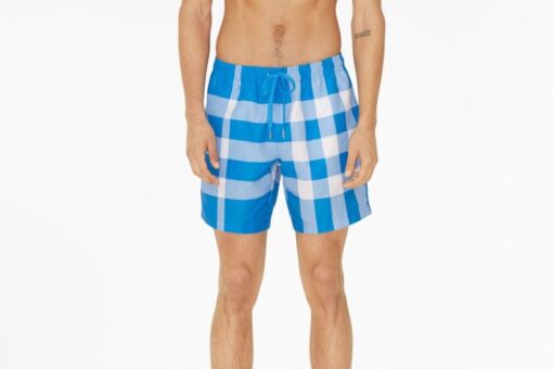 BB checked drawstring swim shorts